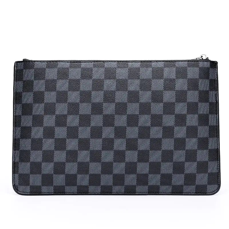 Men's Plaid PU Business Clutch