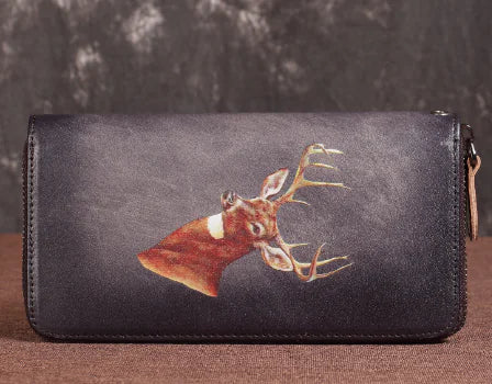 Women's Retro Genuine Leather Zipper Wallet