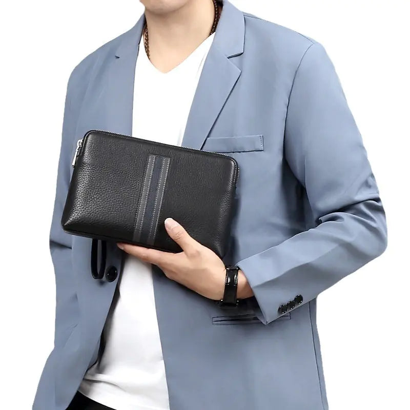 Men's Premium Leather Spacious Clutch Bag