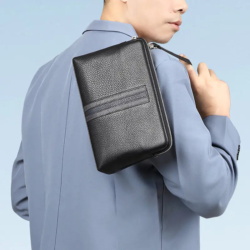 Men's Premium Leather Spacious Clutch Bag