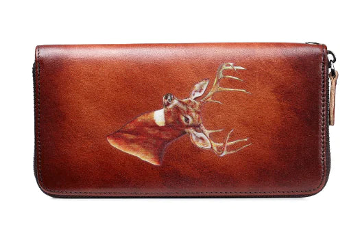 Women's Retro Genuine Leather Zipper Wallet