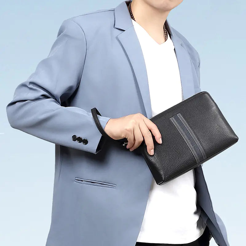 Men's Premium Leather Spacious Clutch Bag