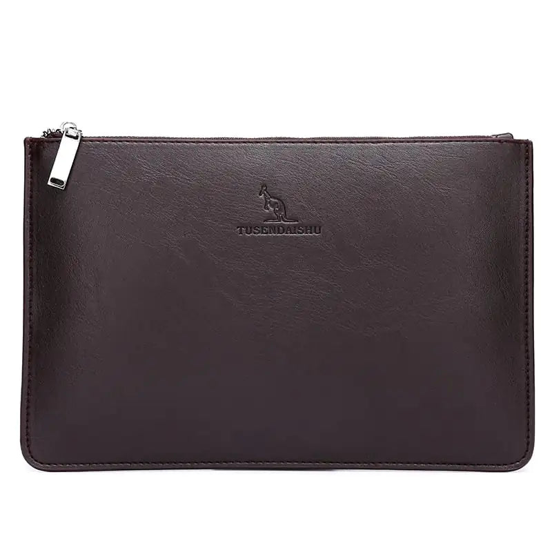 Men's Plaid PU Business Clutch
