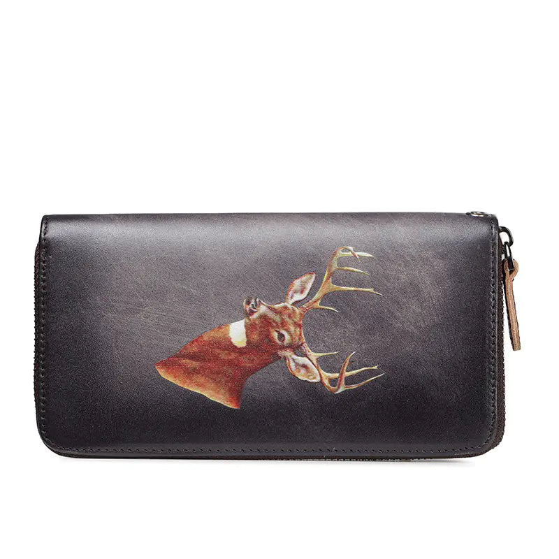 Women's Retro Genuine Leather Zipper Wallet