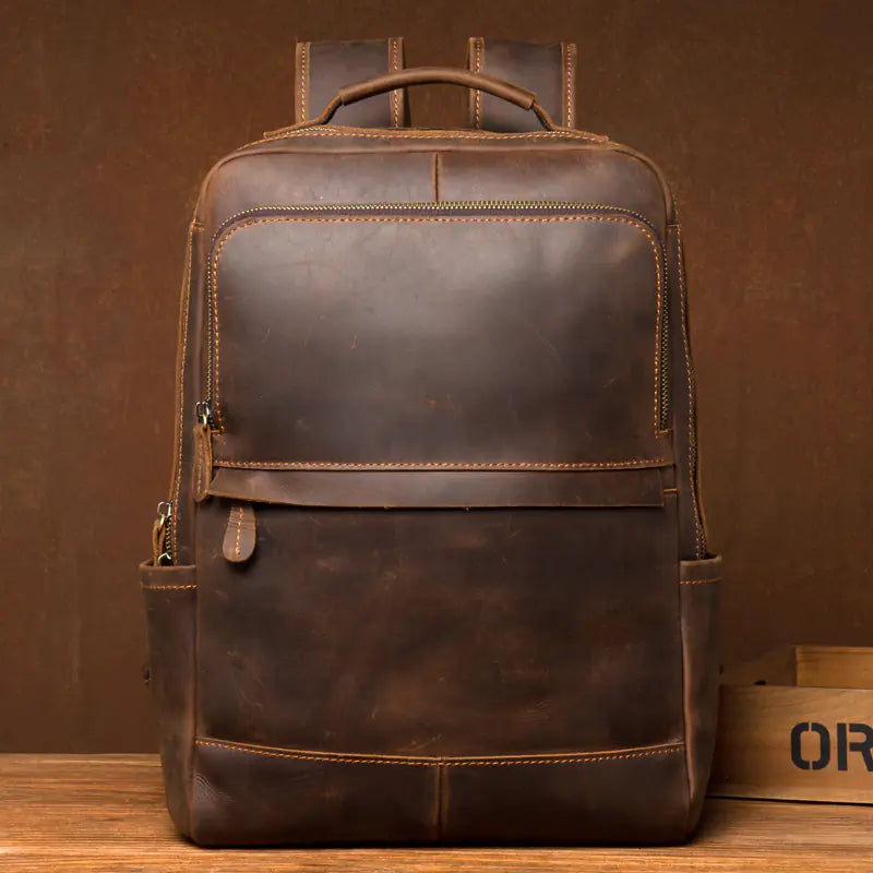 Vintage Premium Leather Business Backpack