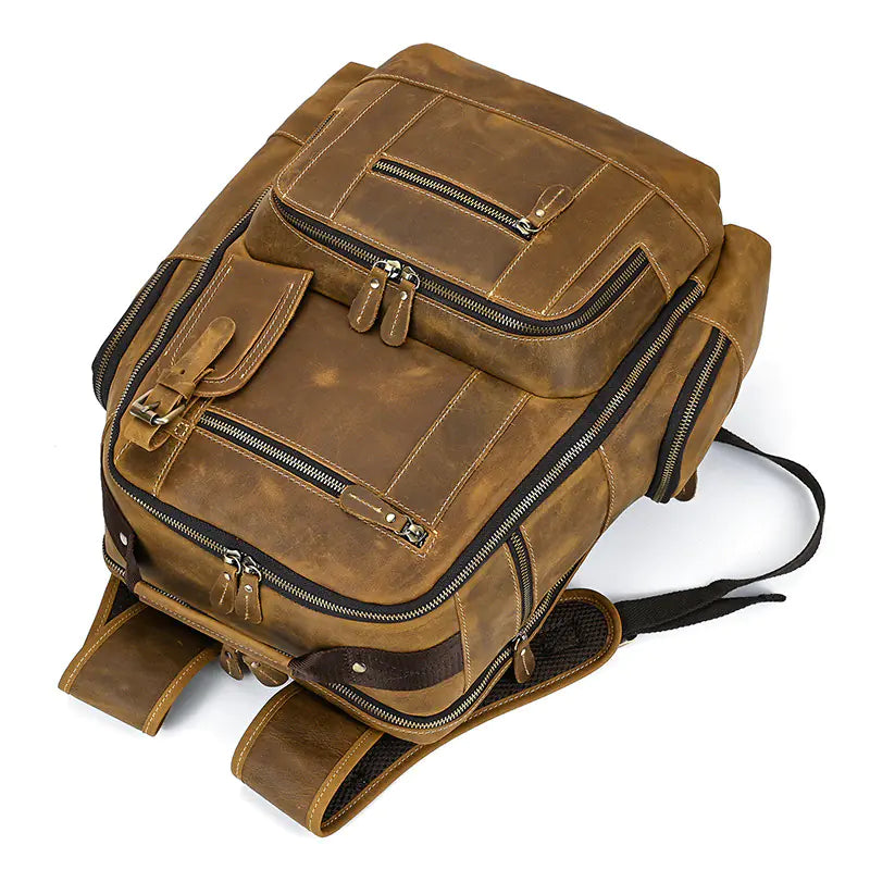 Vintage Genuine Leather 15.6-Inch Men's Backpack