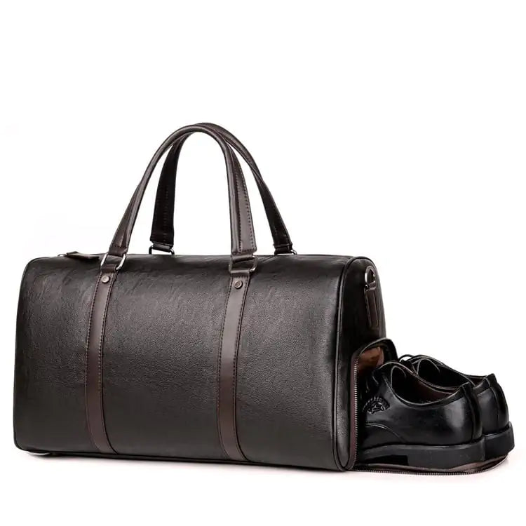 Leather Jetsetter Bag with Shoe Pocket