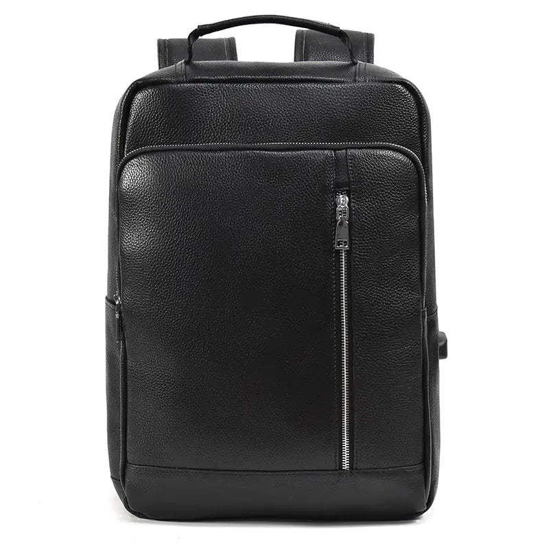 Retro Leather 16-Inch Laptop Backpack with USB