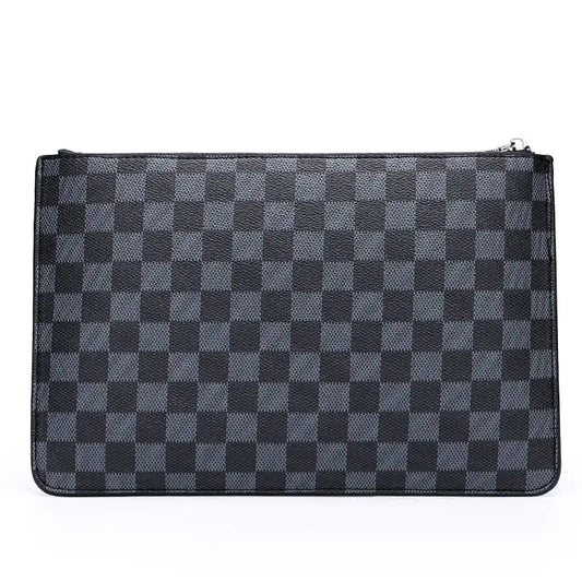 Men's Plaid PU Business Clutch