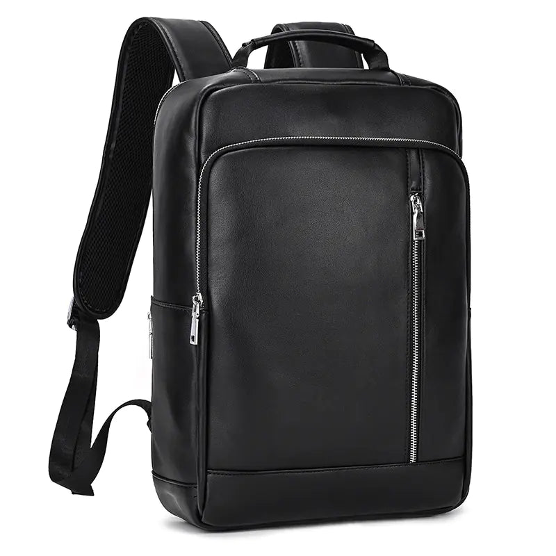 Retro Leather 16-Inch Laptop Backpack with USB