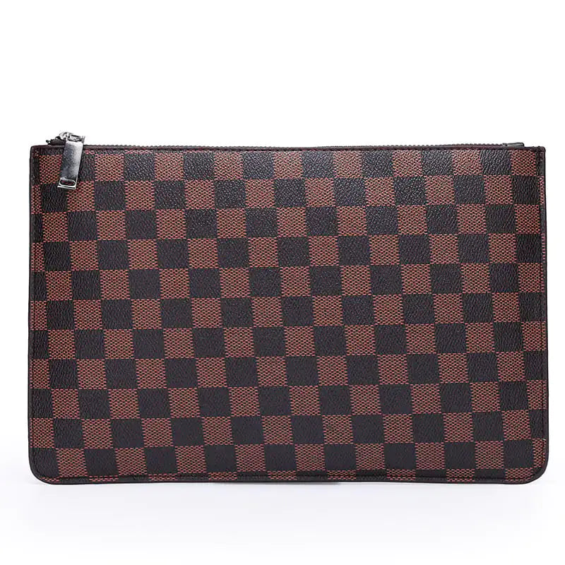 Men's Plaid PU Business Clutch