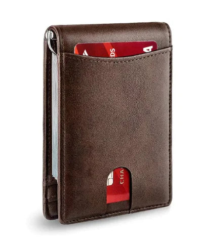RFID Safe Leather Card Holder