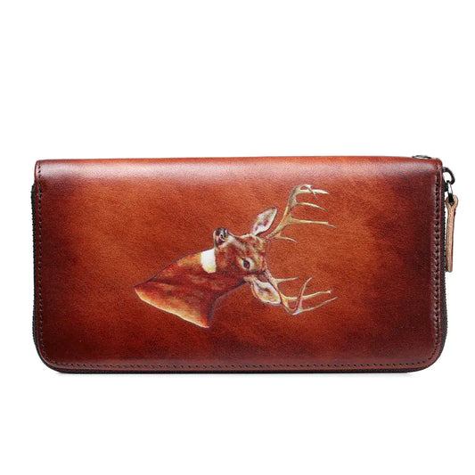 Women's Retro Genuine Leather Zipper Wallet